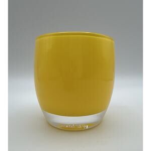 Glassybaby Yellow SUNSHINE Pre-Triskelion Votive Candle Holder with Sticker